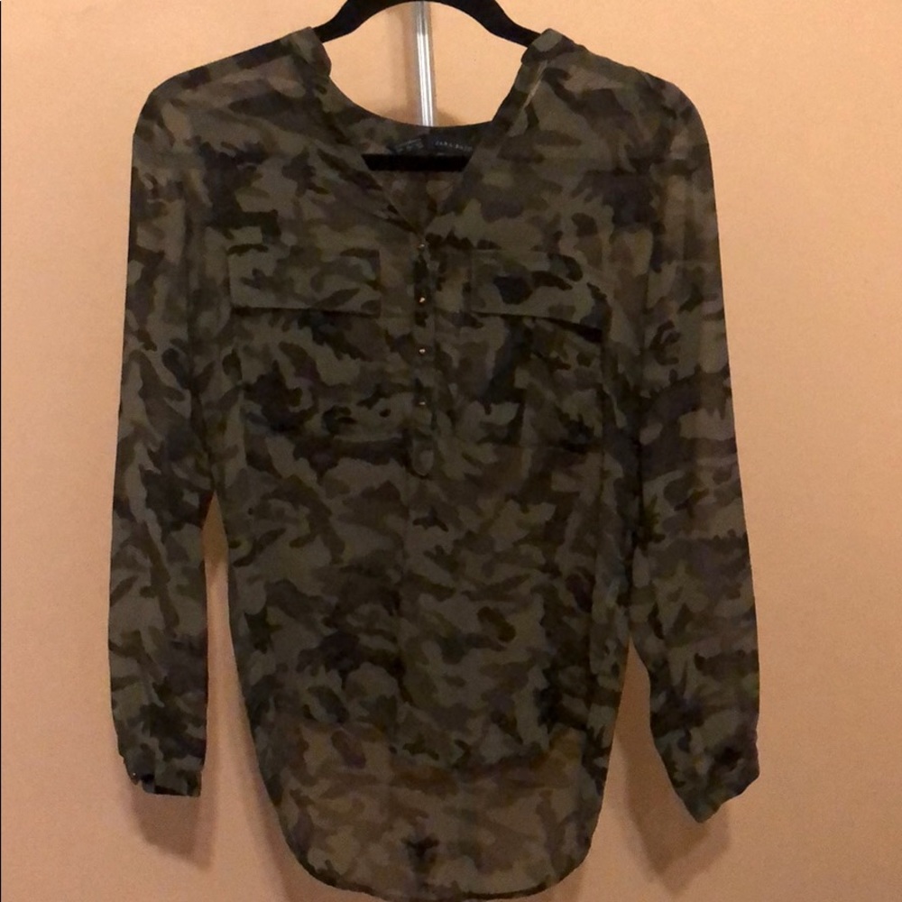 Camo print blouse